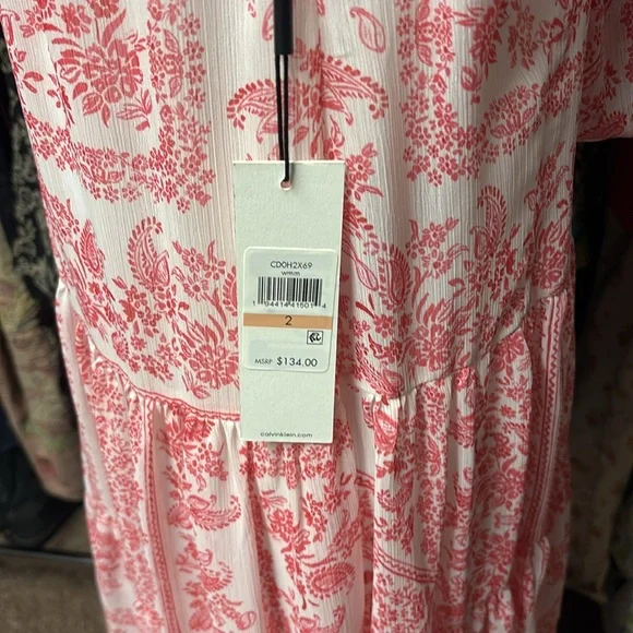 Calvin Klein red and White Midi Dress - Picture 5 of 6